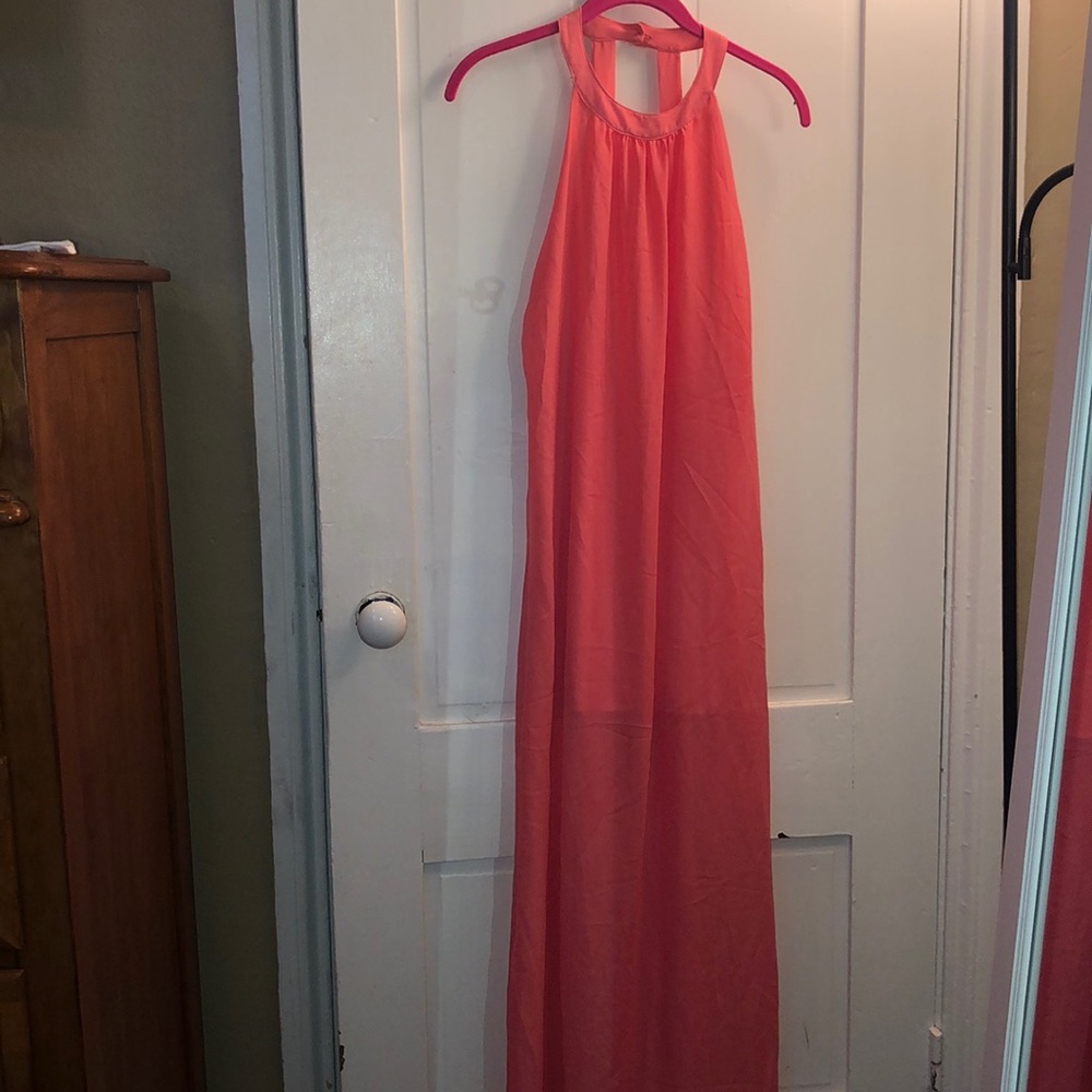 Sheer, Lined Maxi Dress
